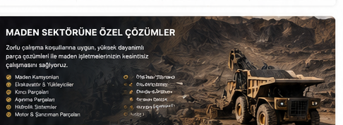Maden sektörüne özel çözümler
